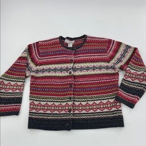 Vintage dressbarn Cardigan woven knit Cozy Apres Ski cabincore heritage